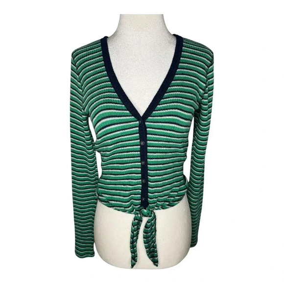 Abercrombie & Fitch Women's Small Multicolored Striped Cardigan Sweater - Picture 1 of 7